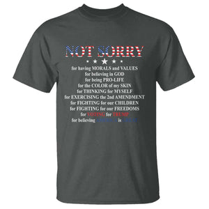 Funny Trump Supporter T Shirt Not Sorry For Voting For Trump Believing America Is Great TS11 Dark Heather Print Your Wear