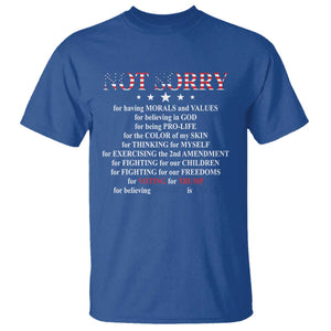 Funny Trump Supporter T Shirt Not Sorry For Voting For Trump Believing America Is Great TS11 Royal Blue Print Your Wear