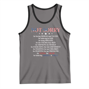 Funny Trump Supporter Tank Top Not Sorry For Voting For Trump Believing America Is Great TS11 Deep Heather Black Print Your Wear