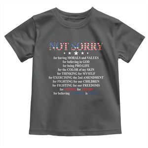 Funny Trump Supporter Toddler T Shirt Not Sorry For Voting For Trump Believing America Is Great TS11 Dark Heather Print Your Wear