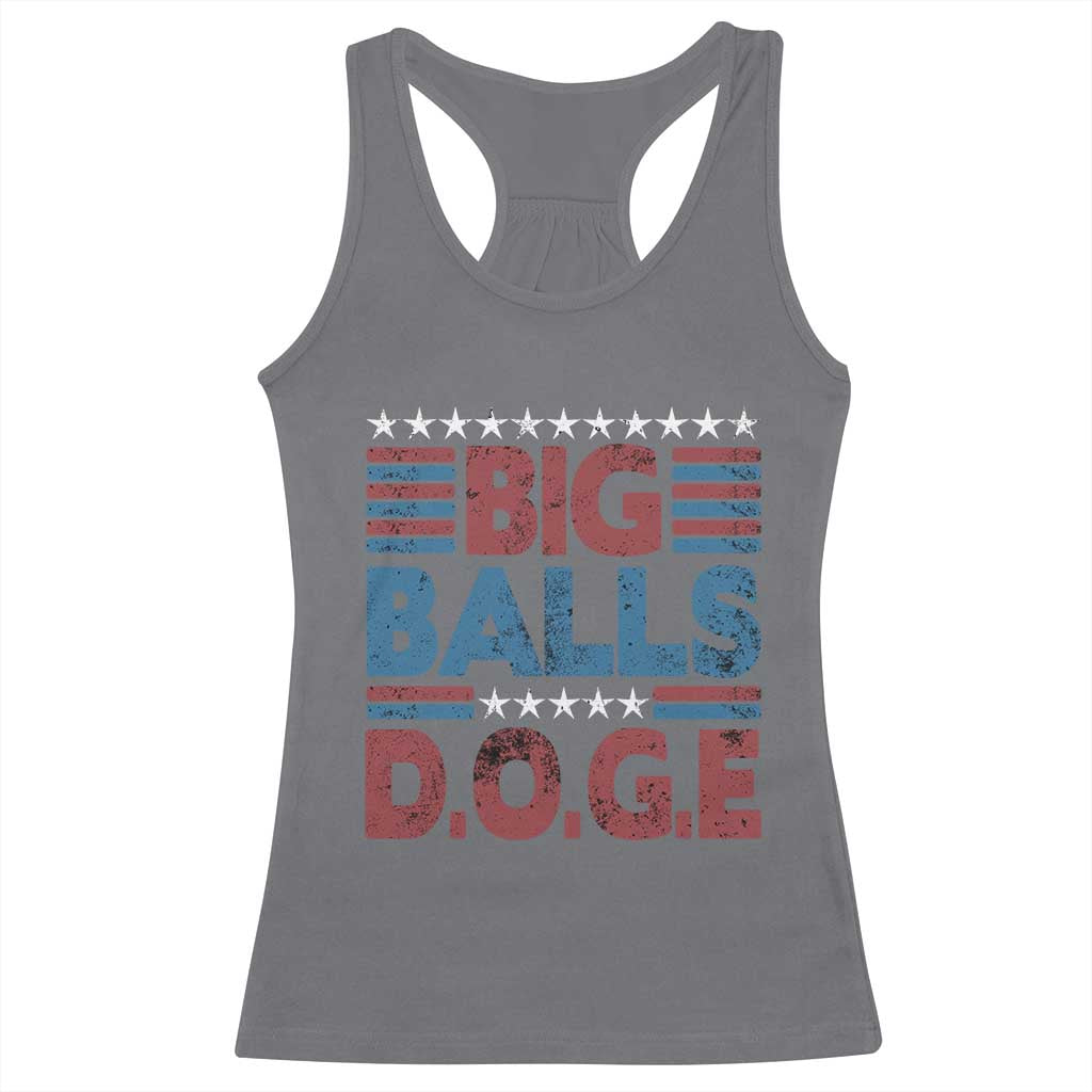 Funny DOGE Big Balls Racerback Tank Top Harry Bolz Meme Vintage Stripes TS11 Charcoal Print Your Wear