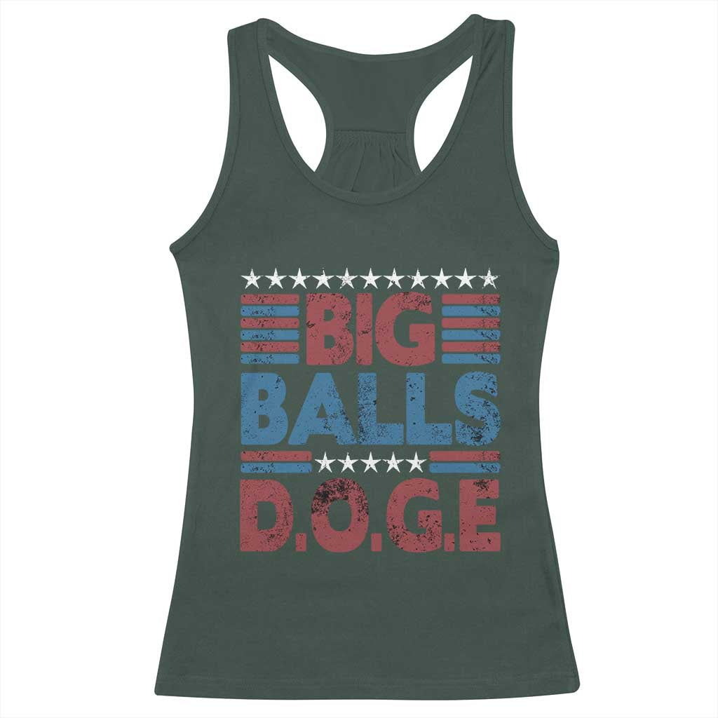 Funny DOGE Big Balls Racerback Tank Top Harry Bolz Meme Vintage Stripes TS11 Dark Forest Green Print Your Wear