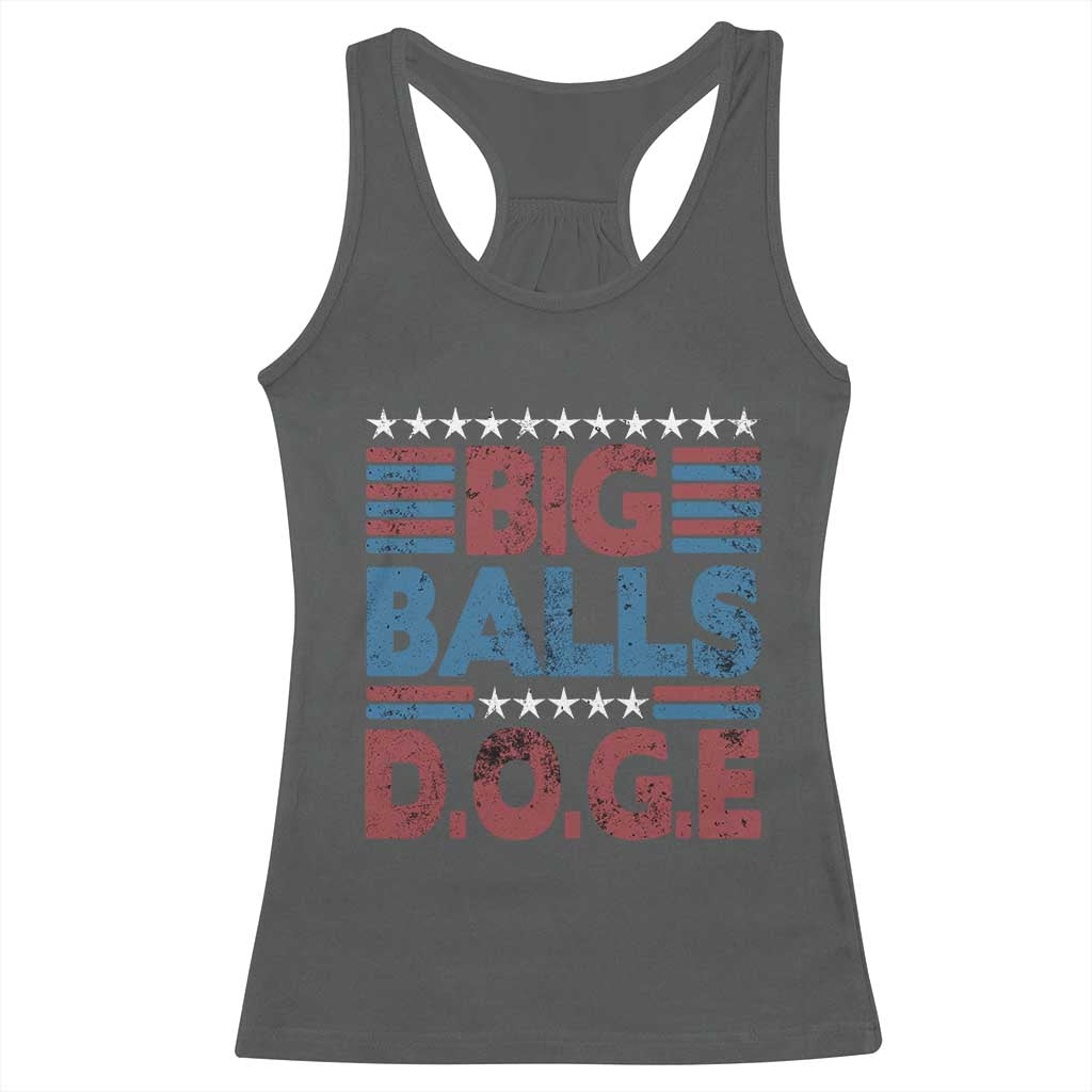 Funny DOGE Big Balls Racerback Tank Top Harry Bolz Meme Vintage Stripes TS11 Dark Heather Print Your Wear