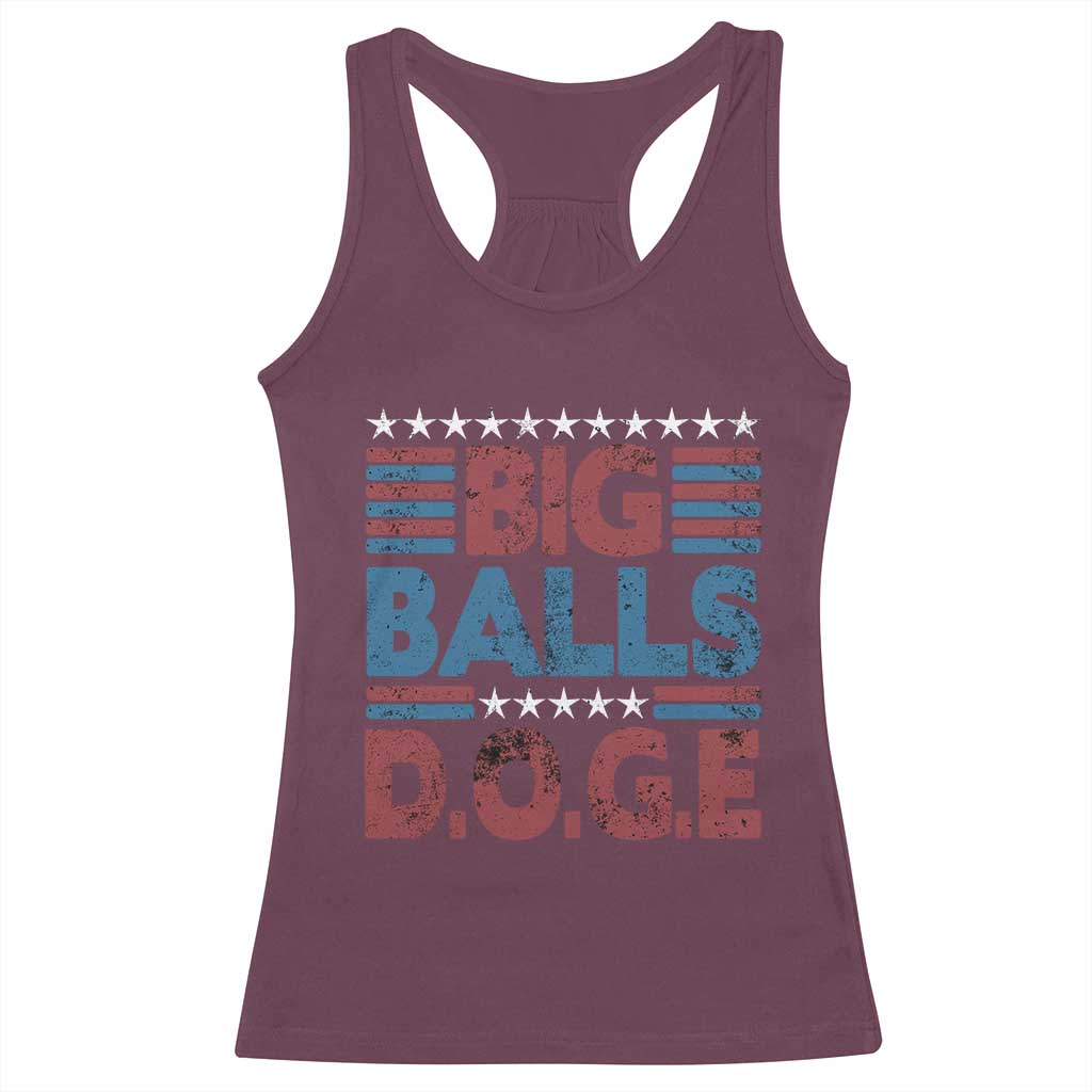 Funny DOGE Big Balls Racerback Tank Top Harry Bolz Meme Vintage Stripes TS11 Maroon Print Your Wear