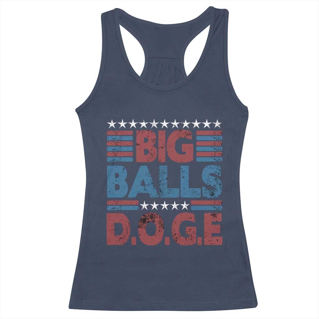 Funny DOGE Big Balls Racerback Tank Top Harry Bolz Meme Vintage Stripes TS11 Navy Print Your Wear
