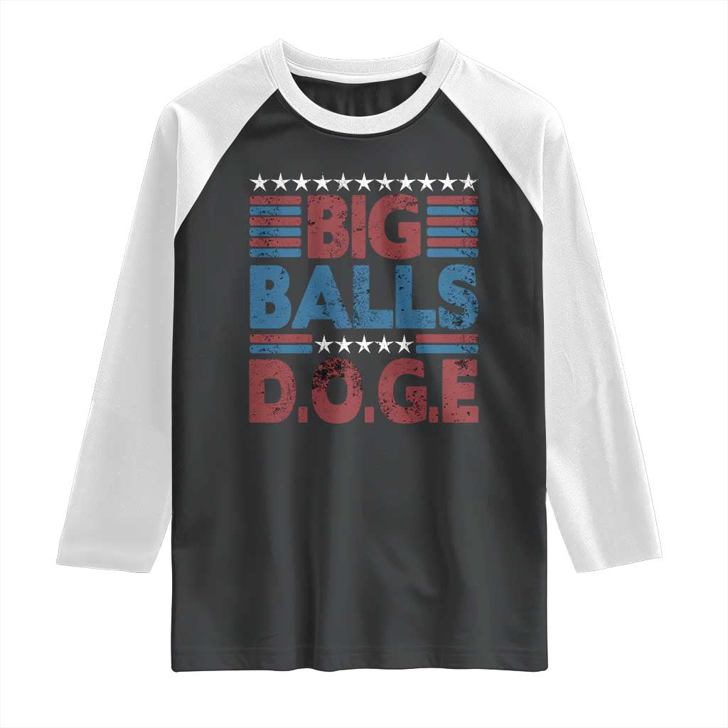 Funny DOGE Big Balls Raglan Shirt Harry Bolz Meme Vintage Stripes TS11 Black White Print Your Wear