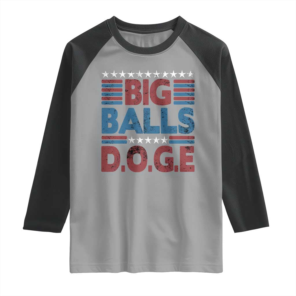 Funny DOGE Big Balls Raglan Shirt Harry Bolz Meme Vintage Stripes TS11 Sport Gray Black Print Your Wear