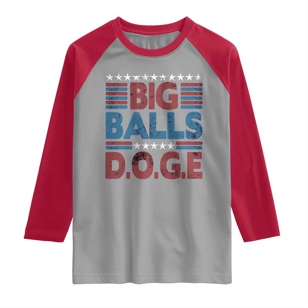 Funny DOGE Big Balls Raglan Shirt Harry Bolz Meme Vintage Stripes TS11 Sport Gray Red Print Your Wear