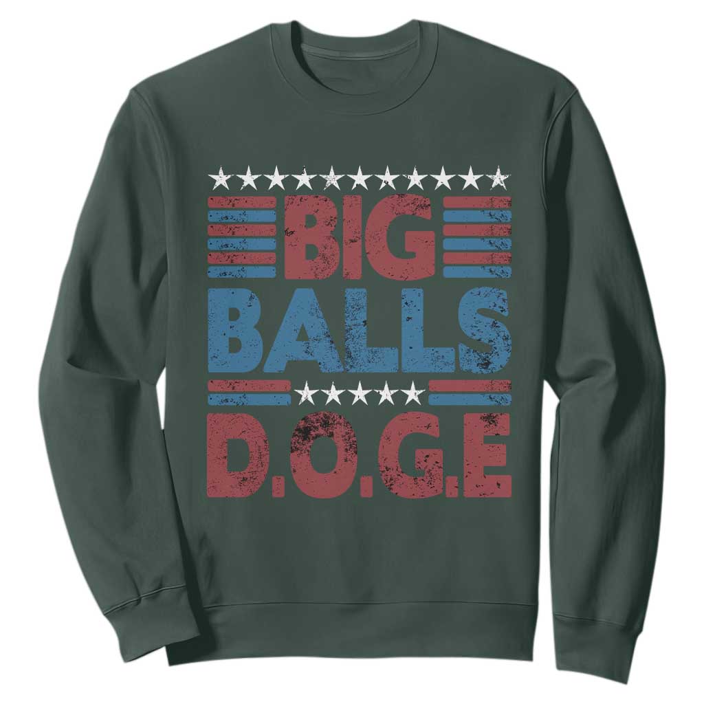 Funny DOGE Big Balls Sweatshirt Harry Bolz Meme Vintage Stripes TS11 Dark Forest Green Print Your Wear