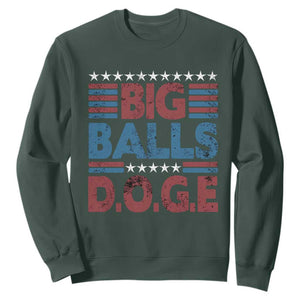 Funny DOGE Big Balls Sweatshirt Harry Bolz Meme Vintage Stripes TS11 Dark Forest Green Print Your Wear