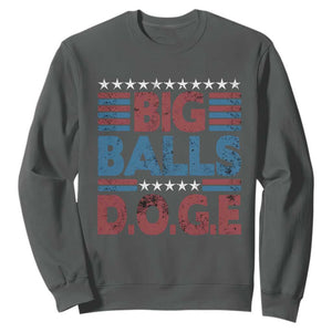 Funny DOGE Big Balls Sweatshirt Harry Bolz Meme Vintage Stripes TS11 Dark Heather Print Your Wear