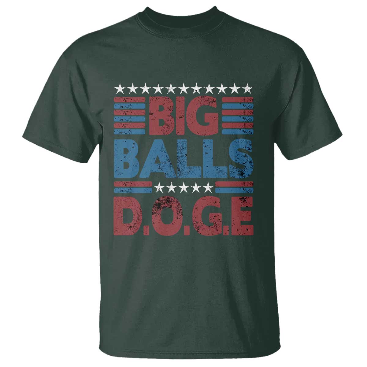 Funny DOGE Big Balls T Shirt Harry Bolz Meme Vintage Stripes TS11 Dark Forest Green Print Your Wear