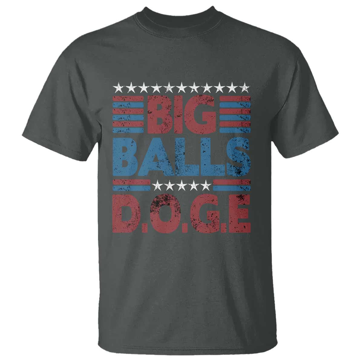 Funny DOGE Big Balls T Shirt Harry Bolz Meme Vintage Stripes TS11 Dark Heather Print Your Wear