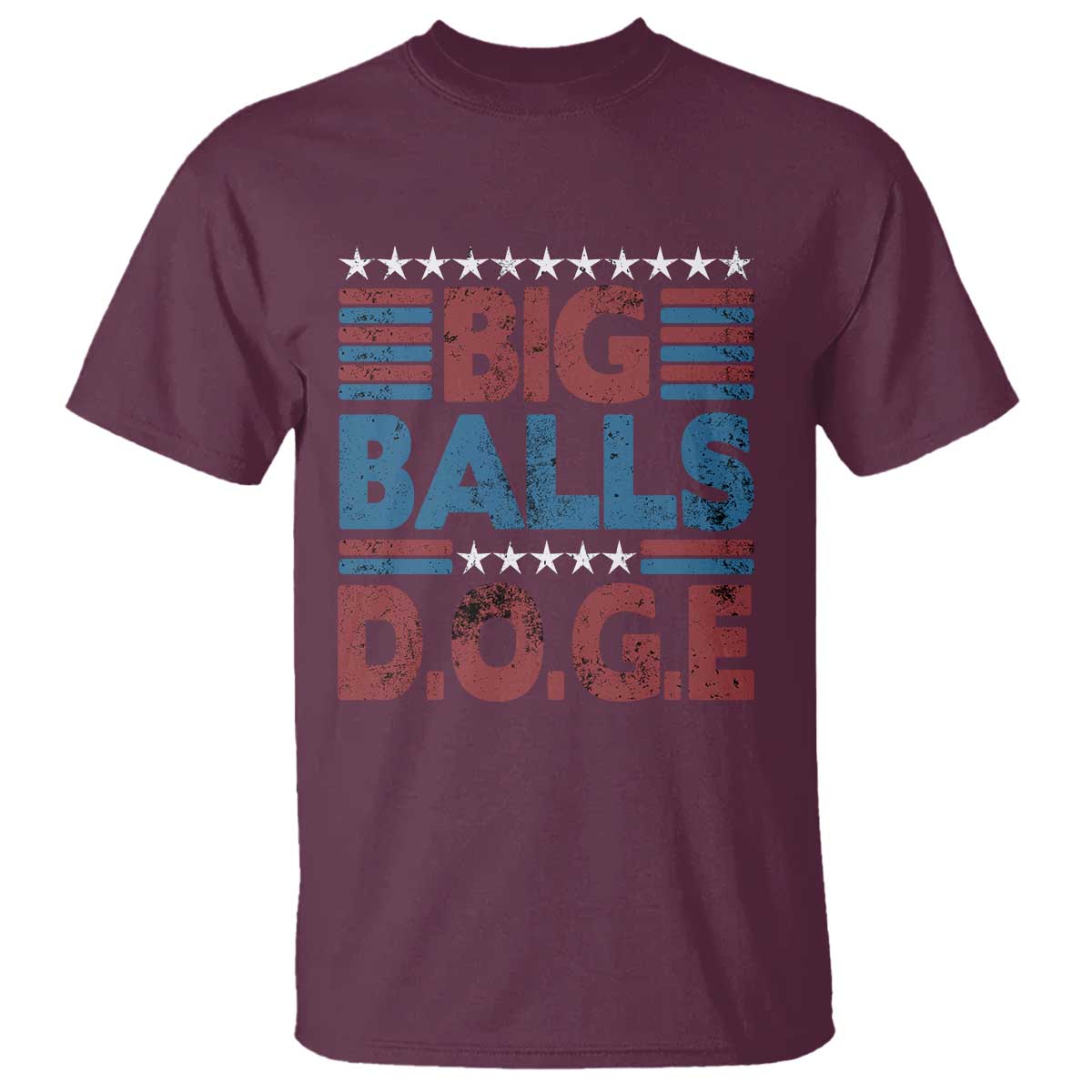 Funny DOGE Big Balls T Shirt Harry Bolz Meme Vintage Stripes TS11 Maroon Print Your Wear
