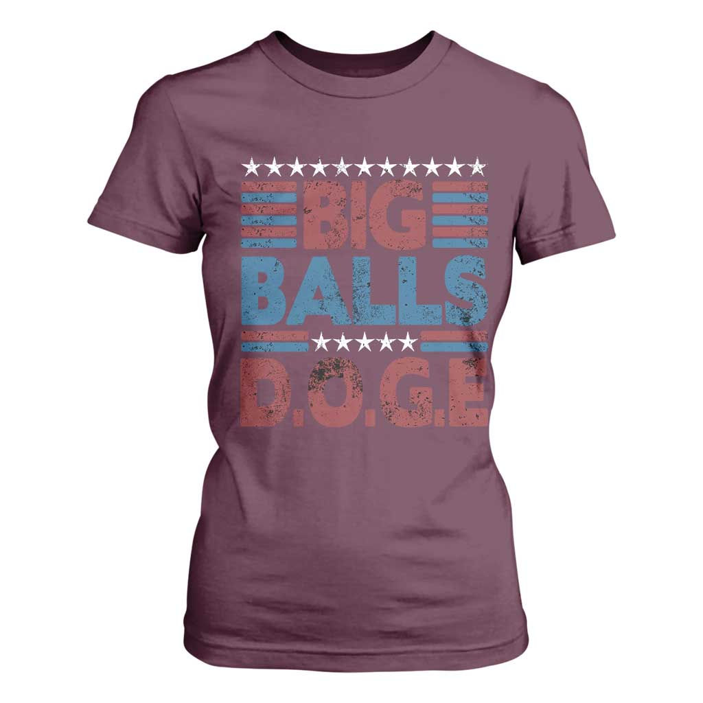 Funny DOGE Big Balls T Shirt For Women Harry Bolz Meme Vintage Stripes TS11 Maroon Print Your Wear