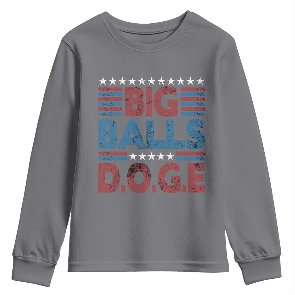 Funny DOGE Big Balls Youth Sweatshirt Harry Bolz Meme Vintage Stripes TS11 Charcoal Print Your Wear