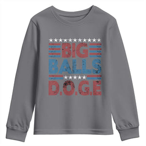 Funny DOGE Big Balls Youth Sweatshirt Harry Bolz Meme Vintage Stripes TS11 Charcoal Print Your Wear