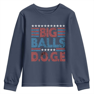 Funny DOGE Big Balls Youth Sweatshirt Harry Bolz Meme Vintage Stripes TS11 Navy Print Your Wear