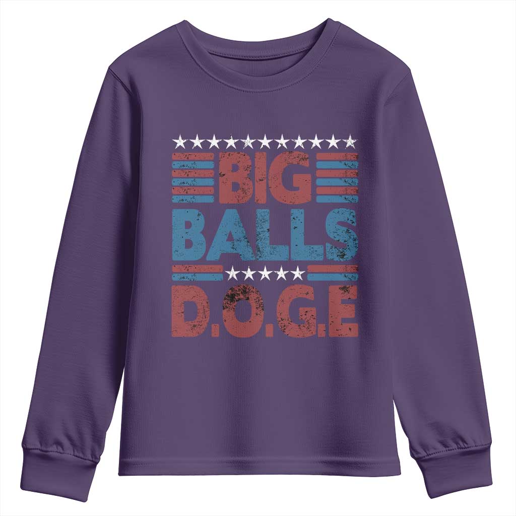 Funny DOGE Big Balls Youth Sweatshirt Harry Bolz Meme Vintage Stripes TS11 Purple Print Your Wear