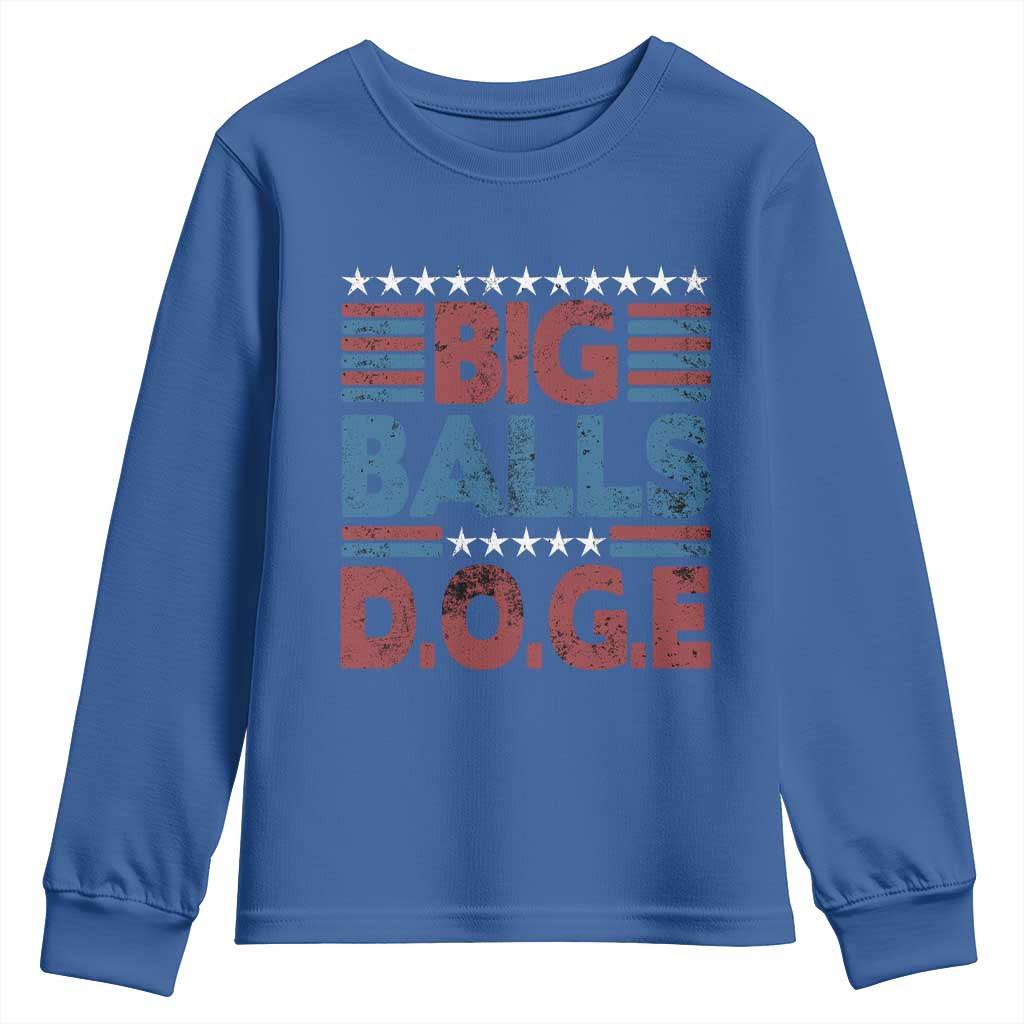 Funny DOGE Big Balls Youth Sweatshirt Harry Bolz Meme Vintage Stripes TS11 Royal Blue Print Your Wear