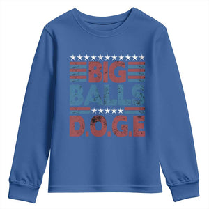 Funny DOGE Big Balls Youth Sweatshirt Harry Bolz Meme Vintage Stripes TS11 Royal Blue Print Your Wear