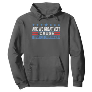 Funny Are We Great Yet Cause I Just Feel Embarrassed Hoodie Vintage Star TS11 Dark Heather Print Your Wear