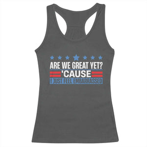 Funny Are We Great Yet Cause I Just Feel Embarrassed Racerback Tank Top Vintage Star TS11 Dark Heather Print Your Wear