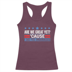 Funny Are We Great Yet Cause I Just Feel Embarrassed Racerback Tank Top Vintage Star TS11 Maroon Print Your Wear