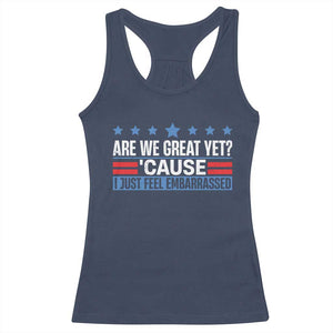Funny Are We Great Yet Cause I Just Feel Embarrassed Racerback Tank Top Vintage Star TS11 Navy Print Your Wear
