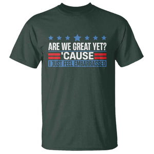 Funny Are We Great Yet Cause I Just Feel Embarrassed T Shirt Vintage Star TS11 Dark Forest Green Print Your Wear
