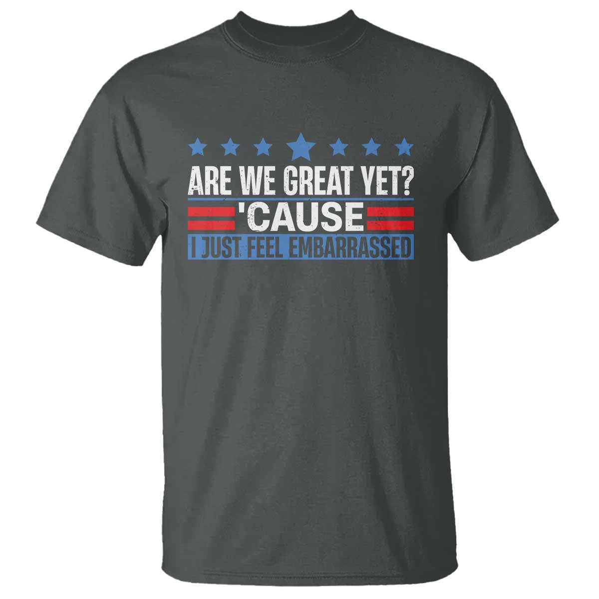 Funny Are We Great Yet Cause I Just Feel Embarrassed T Shirt Vintage Star TS11 Dark Heather Print Your Wear