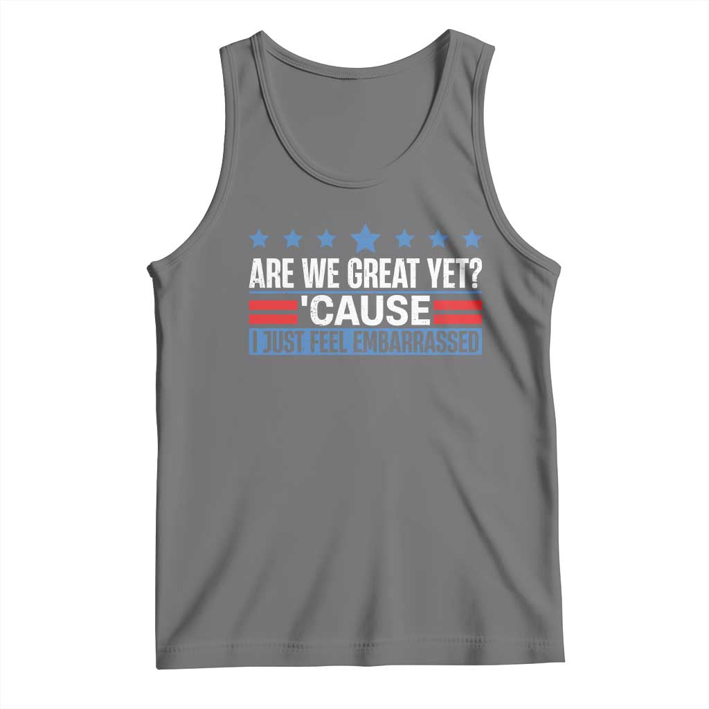 Funny Are We Great Yet Cause I Just Feel Embarrassed Tank Top Vintage Star TS11 Black Heather Print Your Wear