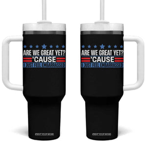 Funny Are We Great Yet Cause I Just Feel Embarrassed Tumbler With Handle Vintage Star TS11 One Size: 40 oz Black Print Your Wear