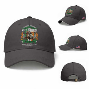Irish Pride Baseball Cap The Devil Whispers You Can't Withstand The Storm The Irishman Replies TS11 Baseball Cap Universal Fit Dark Gray Print Your Wear