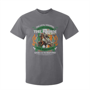 Irish Pride T Shirt For Kid The Devil Whispers You Can't Withstand The Storm The Irishman Replies TS11 Charcoal Print Your Wear
