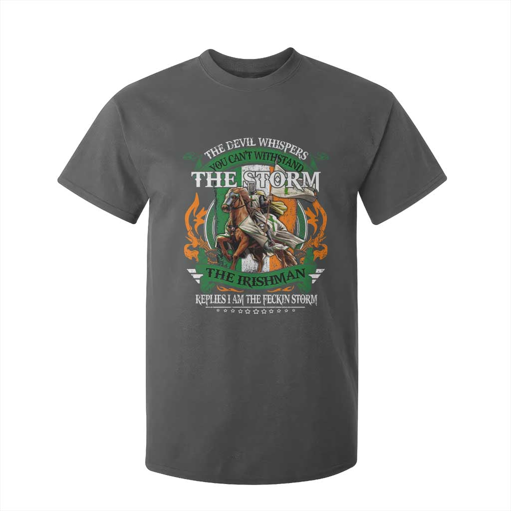 Irish Pride T Shirt For Kid The Devil Whispers You Can't Withstand The Storm The Irishman Replies TS11 Dark Heather Print Your Wear