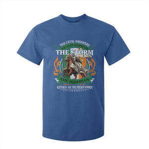Irish Pride T Shirt For Kid The Devil Whispers You Can't Withstand The Storm The Irishman Replies TS11 Royal Blue Print Your Wear