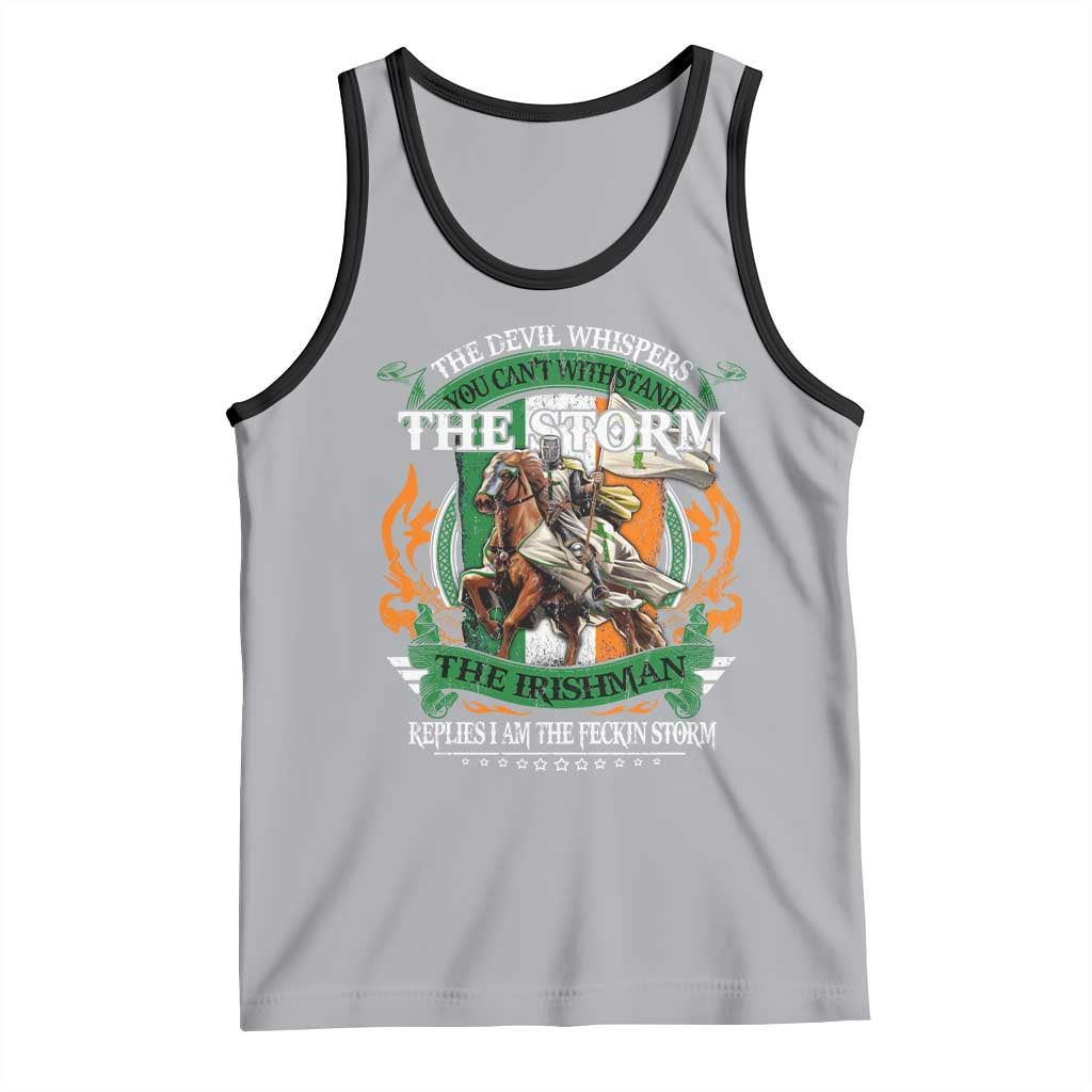 Irish Pride Tank Top The Devil Whispers You Can't Withstand The Storm The Irishman Replies TS11 Athletic Heather Black Print Your Wear