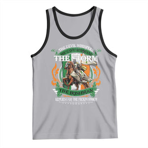 Irish Pride Tank Top The Devil Whispers You Can't Withstand The Storm The Irishman Replies TS11 Athletic Heather Black Print Your Wear