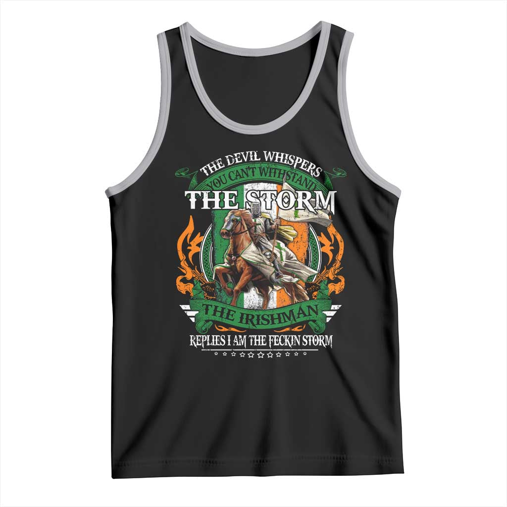 Irish Pride Tank Top The Devil Whispers You Can't Withstand The Storm The Irishman Replies TS11 Black Athletic Heather Print Your Wear
