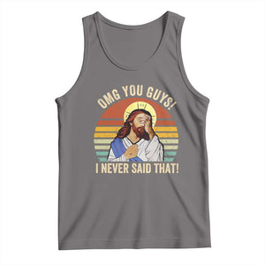 Funny OMG You Guys I Never Said That Tank Top Retro Christian Relegious TS11 Deep Heather Print Your Wear