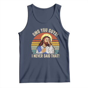 Funny OMG You Guys I Never Said That Tank Top Retro Christian Relegious TS11 Navy Print Your Wear