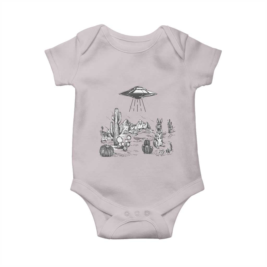 Funny Western Easter Day UFO Bunny Alien Baby Onesie TS11 Ice Gray Print Your Wear