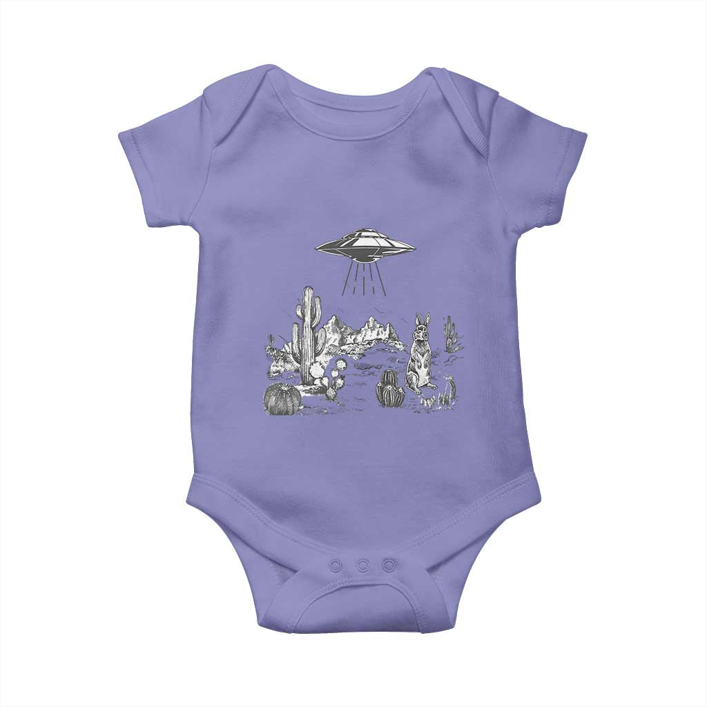 Funny Western Easter Day UFO Bunny Alien Baby Onesie TS11 Violet Print Your Wear