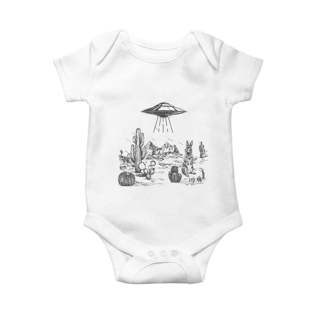 Funny Western Easter Day UFO Bunny Alien Baby Onesie TS11 White Print Your Wear