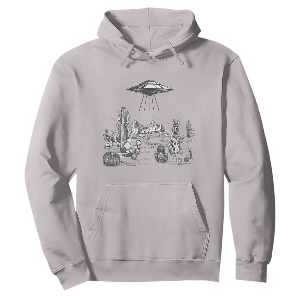 Funny Western Easter Day UFO Bunny Alien Hoodie TS11 Ice Gray Print Your Wear
