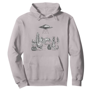 Funny Western Easter Day UFO Bunny Alien Hoodie TS11 Ice Gray Print Your Wear