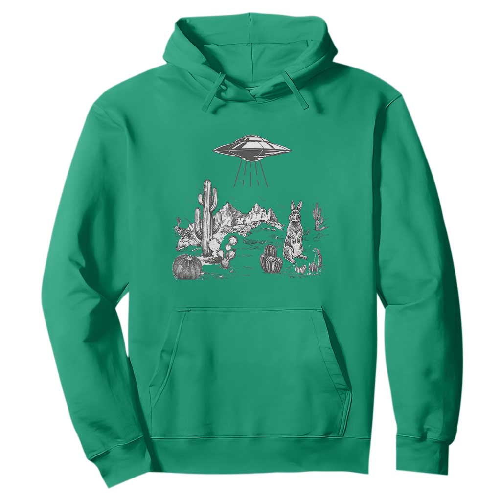 Funny Western Easter Day UFO Bunny Alien Hoodie TS11 Irish Green Print Your Wear