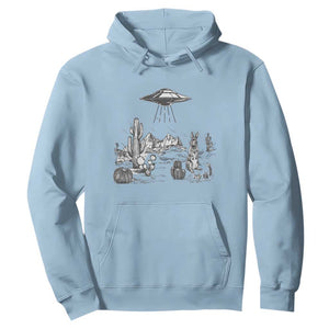 Funny Western Easter Day UFO Bunny Alien Hoodie TS11 Light Blue Print Your Wear