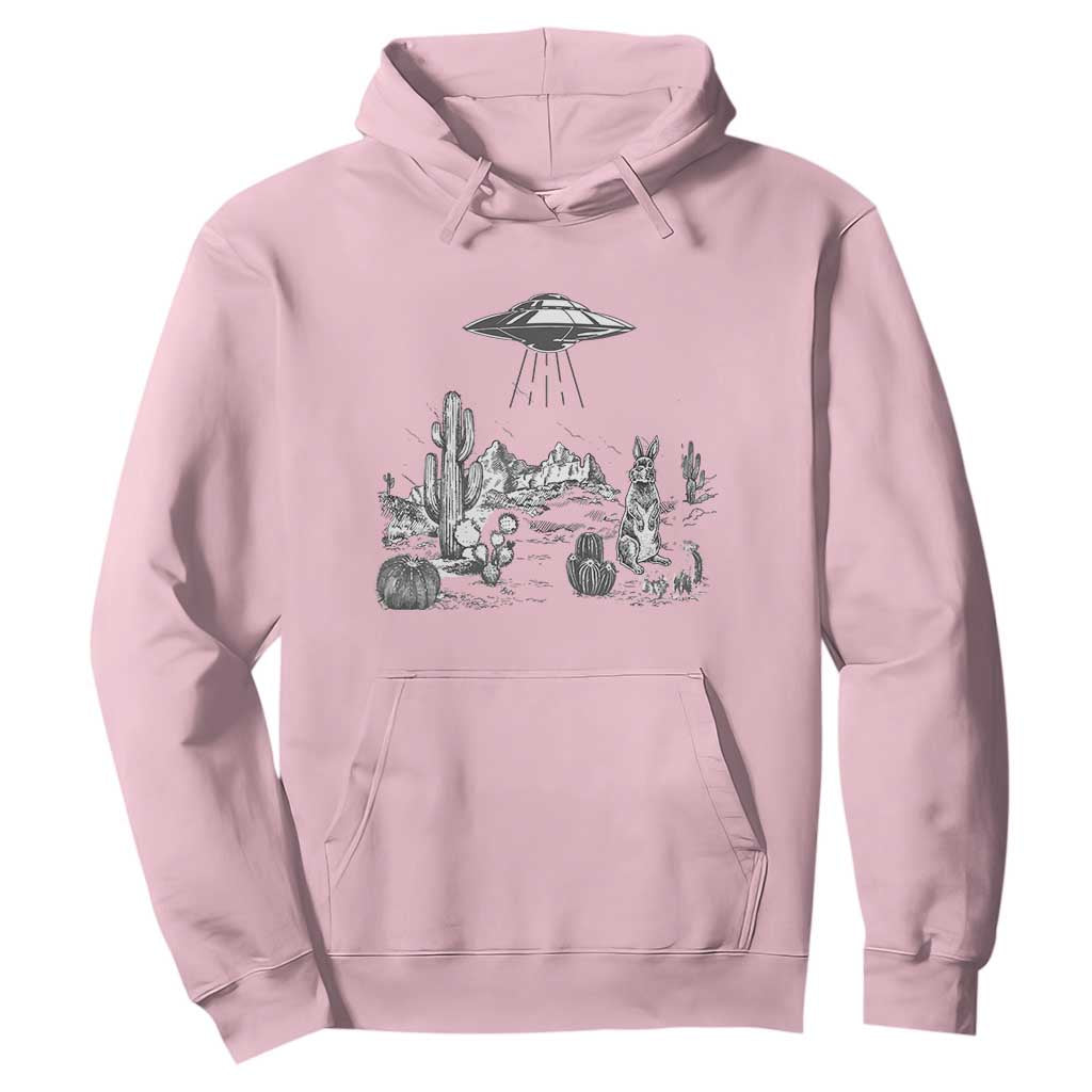 Funny Western Easter Day UFO Bunny Alien Hoodie TS11 Light Pink Print Your Wear